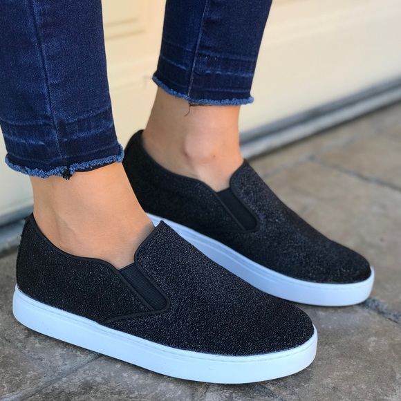 Boutique Shoes - Glittering Night Slip On Espadrille Sneaker